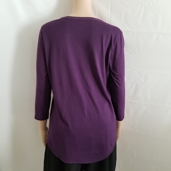 Van Heusen Purple M Shirt Blouse - Picture 4 of 7